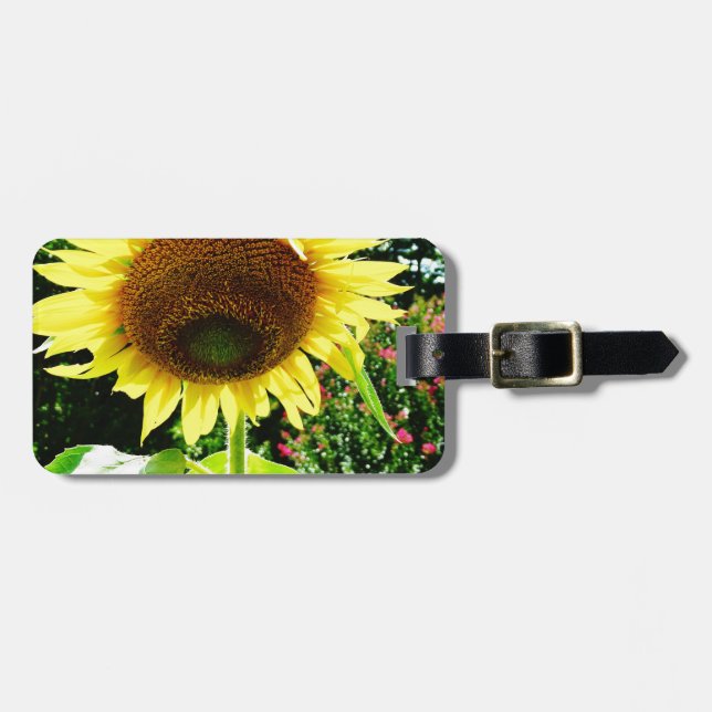 Large yellow Sunflower Luggage Tag (Front Horizontal)