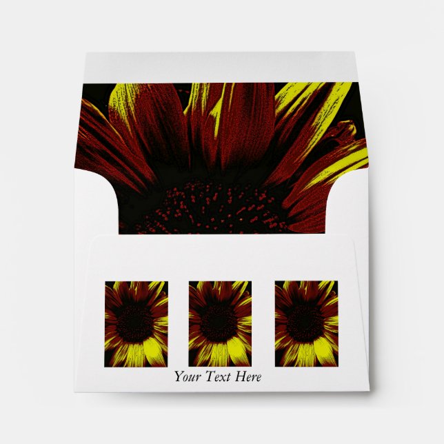 large yellow sunflower photographic art design envelopes (Back (Bottom))