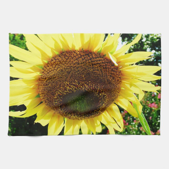 Large yellow Sunflower Tea Towel (Horizontal)
