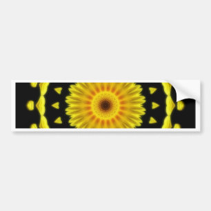 Large Yellow Wildflower Kaleidoscope Art 2 Bumper Sticker
