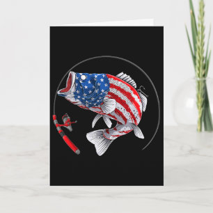 Largemouth B Fish Usa American Flag Fishing Card