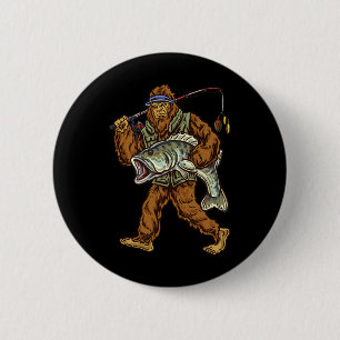 Largemouth B Fishing Bigfoot Fisherman 1 6 Cm Round Badge