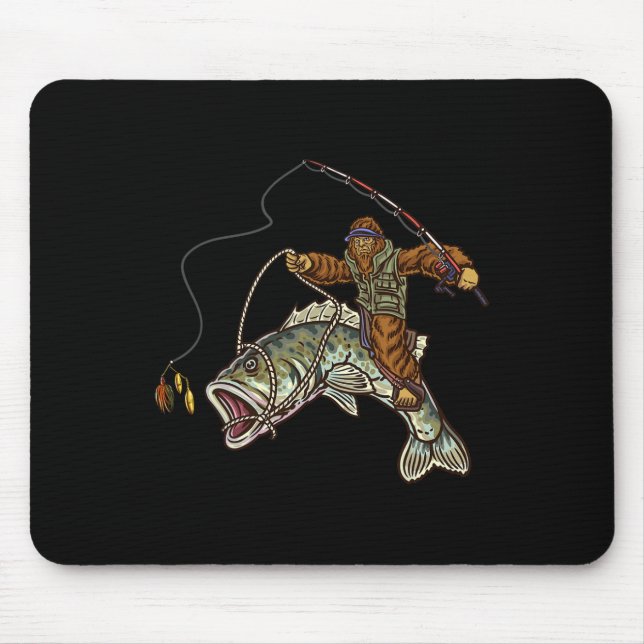Largemouth B Fishing Bigfoot Fisherman  Mouse Mat (Front)