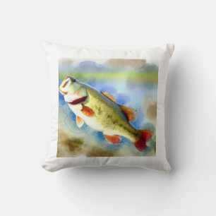 Largemouth Bass 200824AREF147 - Watercolor Cushion