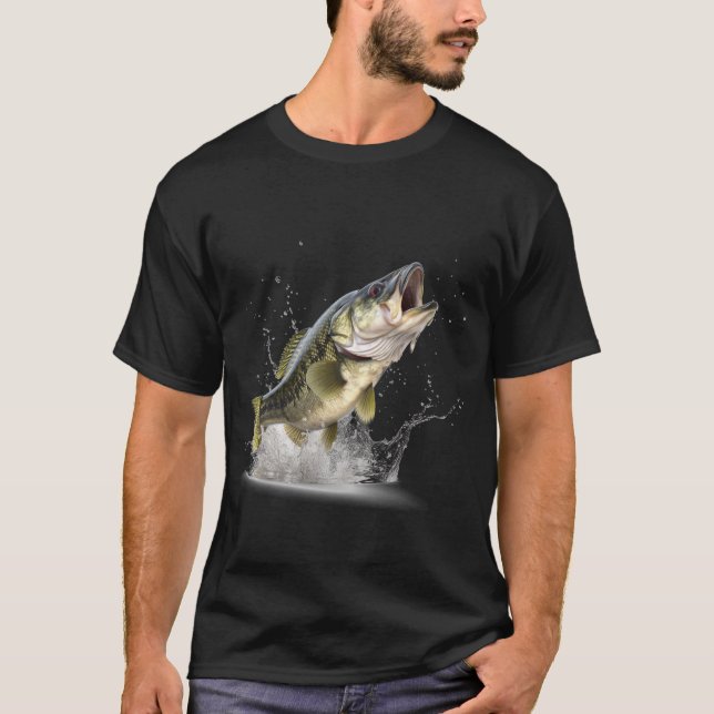Largemouth Bass Black T-Shirt (Front)