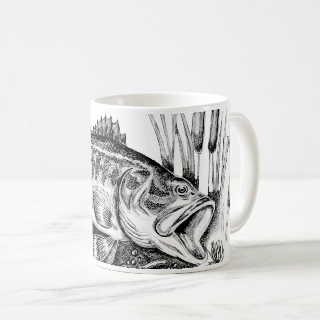Largemouth bass coffee mug (Front Right)