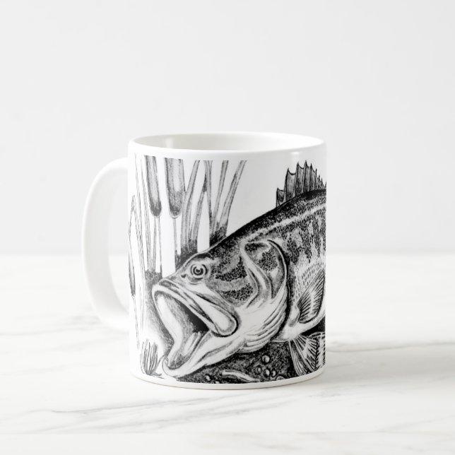 Largemouth bass coffee mug (Front Left)