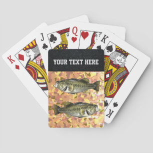 Largemouth Bass Cool Camo Fishing Custom  Playing Cards