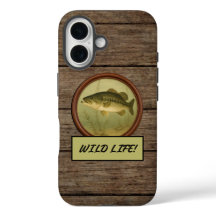 Largemouth Bass Dark Wood iPhone Cases