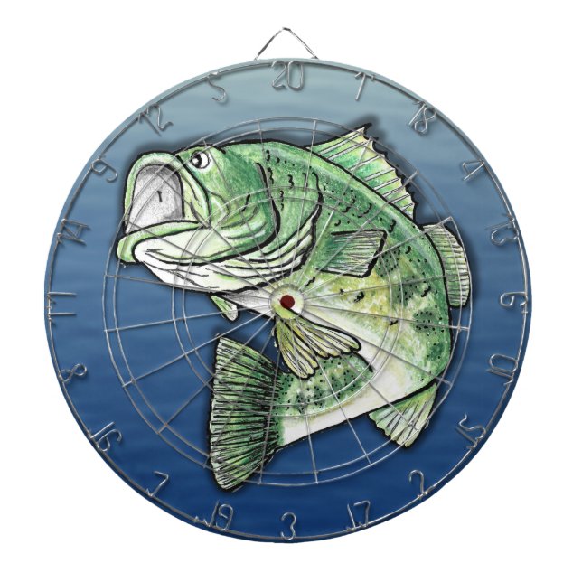Largemouth Bass Fishing Dartboard (Front)