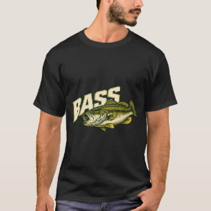 Largemouth Bass Fishing Graphic Bold Bass Angler F T-Shirt