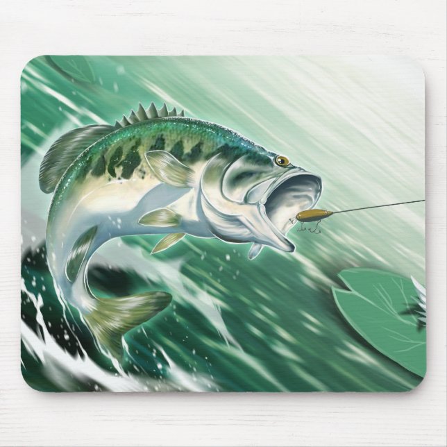 Largemouth Bass Fishing Mouse Mat (Front)
