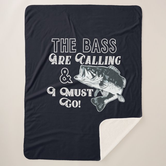 Largemouth Bass Fishing Quote Blanket (Front)