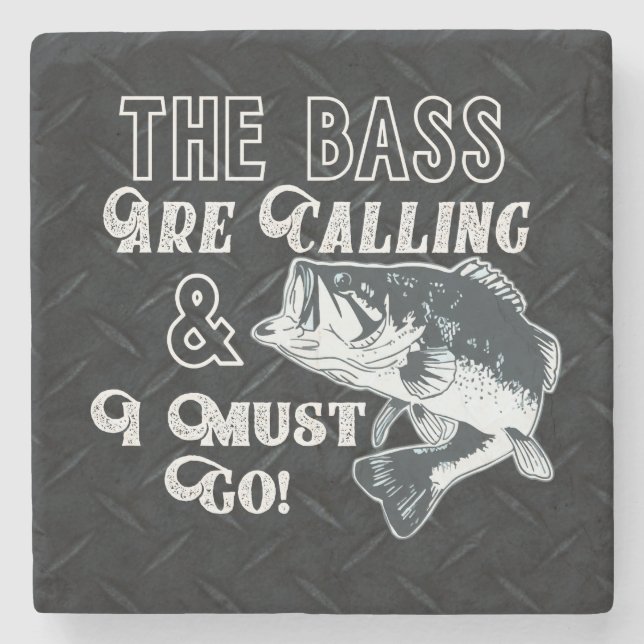 Largemouth Bass Fishing Quote Coaster (Front)