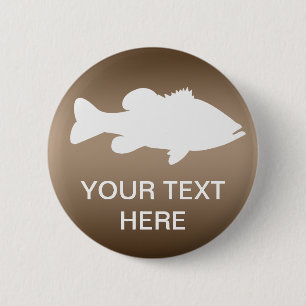 Largemouth Bass Fishing template 6 Cm Round Badge