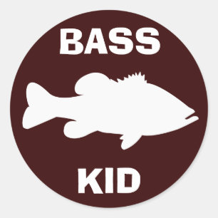 Largemouth Bass Fishing template Classic Round Sticker