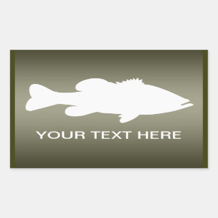 Largemouth Bass Fishing template Rectangular Sticker