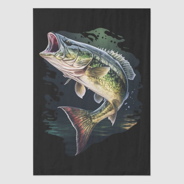 Largemouth Bass Fishing Tissue Paper (Front)