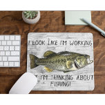 Largemouth Bass Fishing Work Funny Angler Cool Mouse Mat<br><div class="desc">I look like I'm working but I'm thinking about fishing. A lunker largemouth bass is always on your mind even while at work.</div>