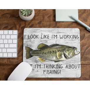 Largemouth Bass Fishing Work Funny Angler Cool Mouse Mat