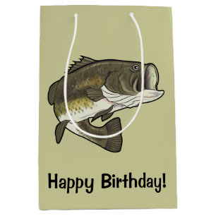 Largemouth Bass Happy Birthday Medium Gift Bag
