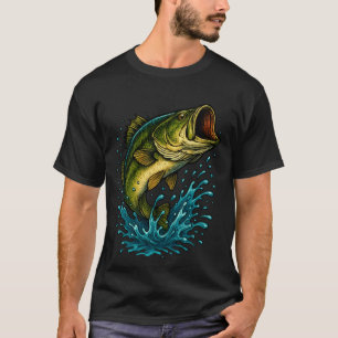 Largemouth Bass Illustration – Fishing Design T-Shirt
