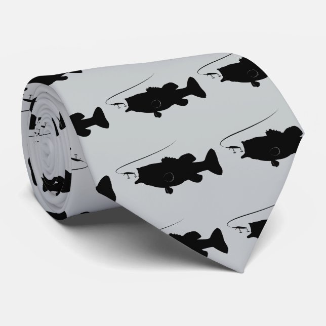 Largemouth Bass in Silhouette Tie (Rolled)