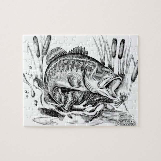 Largemouth bass jigsaw puzzle (Horizontal)