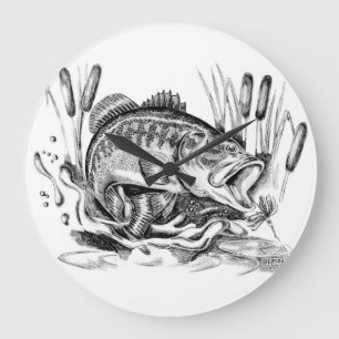 Largemouth Bass Large Clock