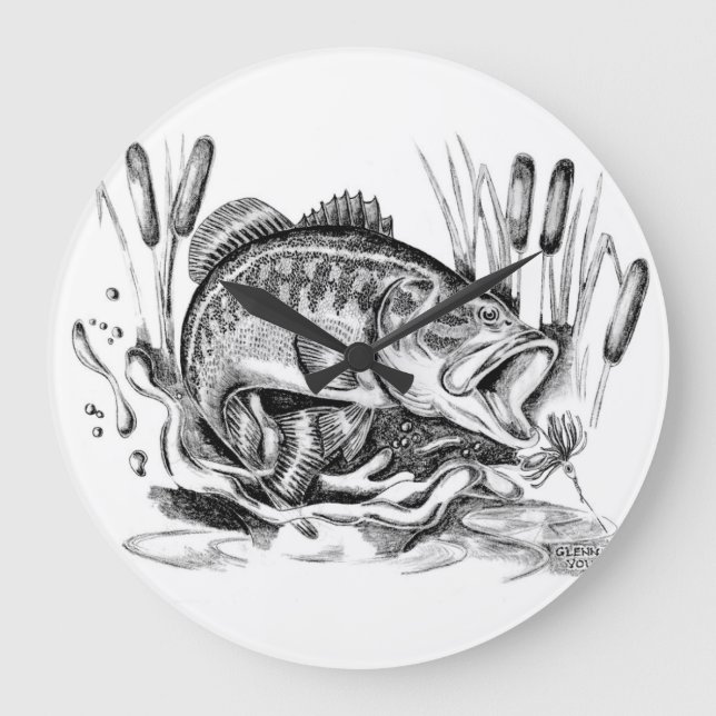 Largemouth Bass Large Clock (Front)