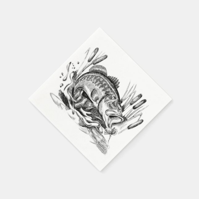 Largemouth Bass Napkin (Corner)