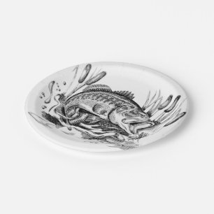 Largemouth Bass Paper Plate