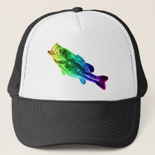 LARGEMOUTH BASS Rainbow Trucker Hat