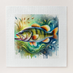 Largemouth Bass Serenity 310824AREF151 - Watercolo Jigsaw Puzzle