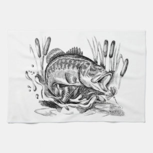Largemouth Bass Tea Towel