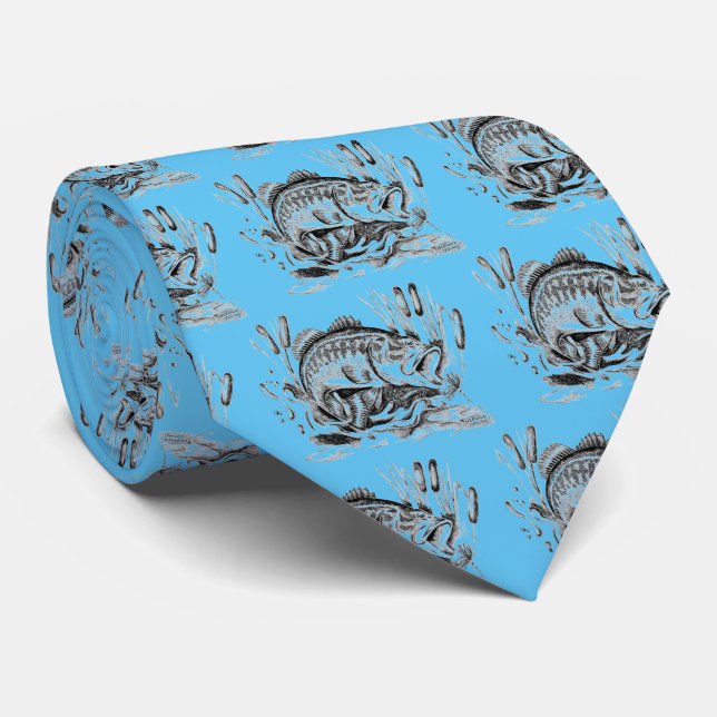Largemouth Bass Tie (Rolled)