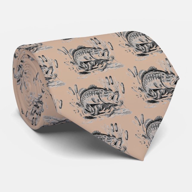 Largemouth Bass Tie (Rolled)