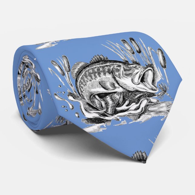 Largemouth Bass Tie (Rolled)