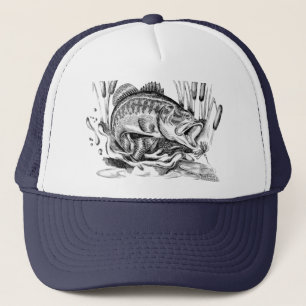 Largemouth bass trucker hat