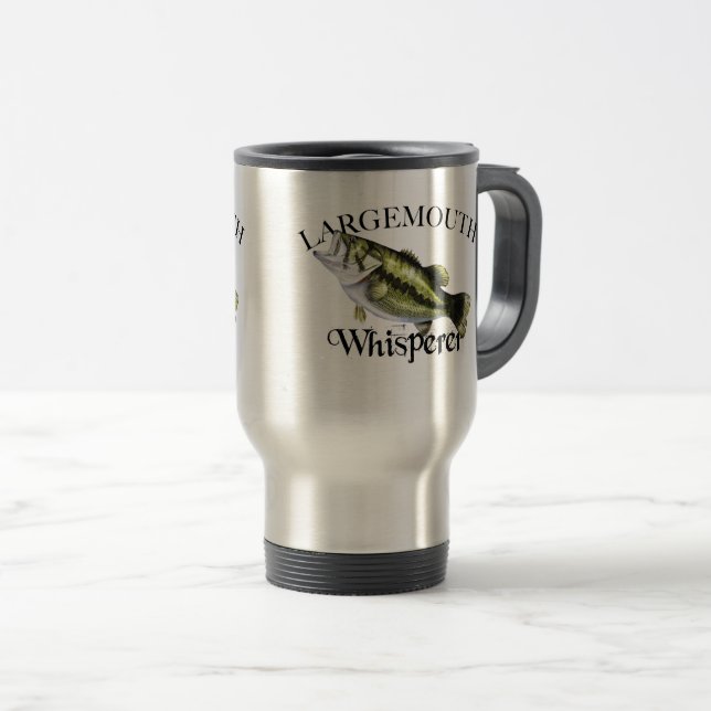Largemouth Bass Whisperer Travel Mug (Front Right)