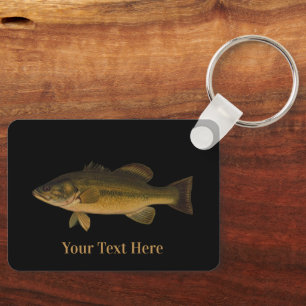 Largemouth Bass Your Text Here Fish Key Ring