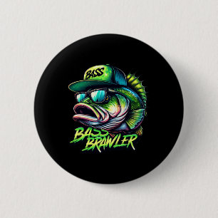 Largemouth Byss Fishing Angler 6 Cm Round Badge