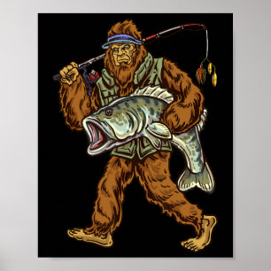 Largemouth Byss Fishing Bigfoot Fisherman 1 Poster