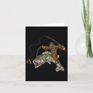 Largemouth Byss Fishing Bigfoot Fisherman Card