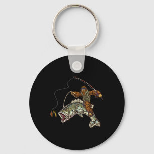 Largemouth Byss Fishing Bigfoot Fisherman Key Ring