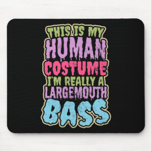 Largemouth Byss Fishing Design Human Costume Gift Mouse Mat