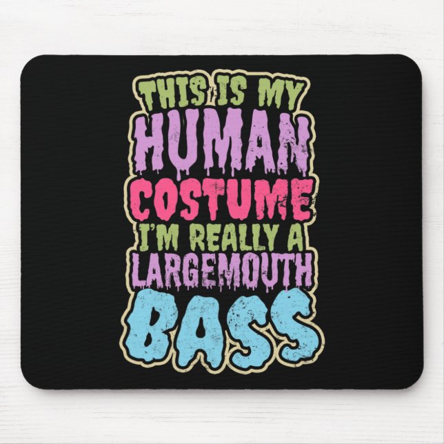 Largemouth Byss Fishing Design Human Costume Gift  Mouse Mat (Front)