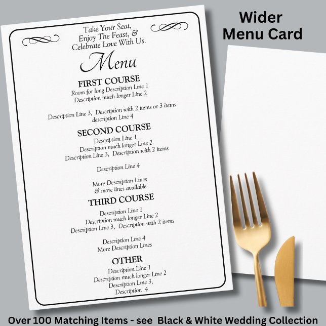Larger Menu Card - Black White Infinity Scroll, (Creator Uploaded)