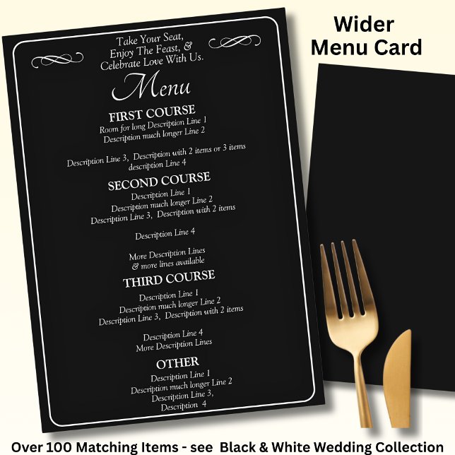 Larger Menu Card - Black White Infinity Scroll, (Creator Uploaded)