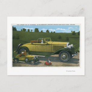 Largest Car in World, Studebaker Proving Postcard